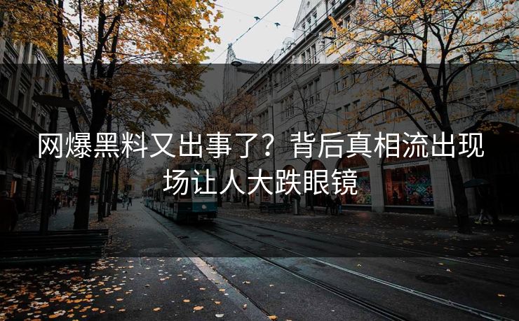 网爆黑料又出事了？背后真相流出现场让人大跌眼镜