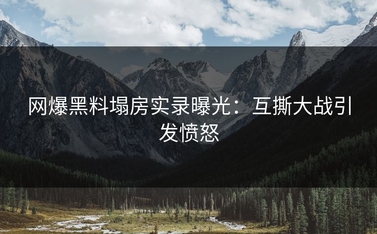 网爆黑料塌房实录曝光：互撕大战引发愤怒
