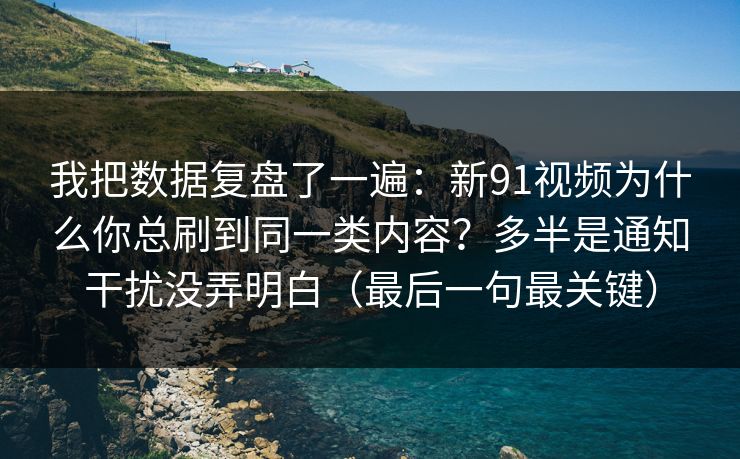 我把数据复盘了一遍：新91视频为什么你总刷到同一类内容？多半是通知干扰没弄明白（最后一句最关键）